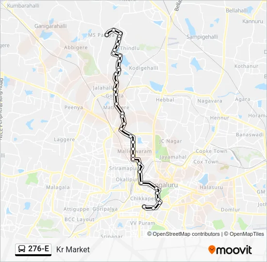 276-E Bus Line Map