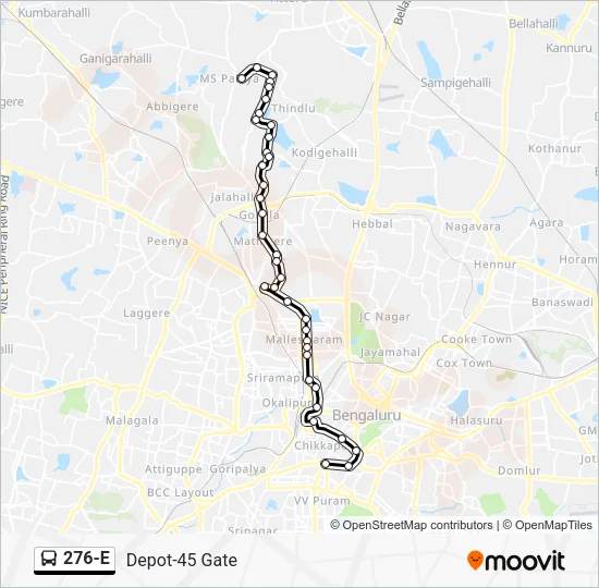 276-E Bus Line Map