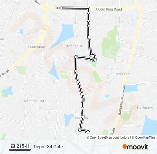 215-H Bus Line Map