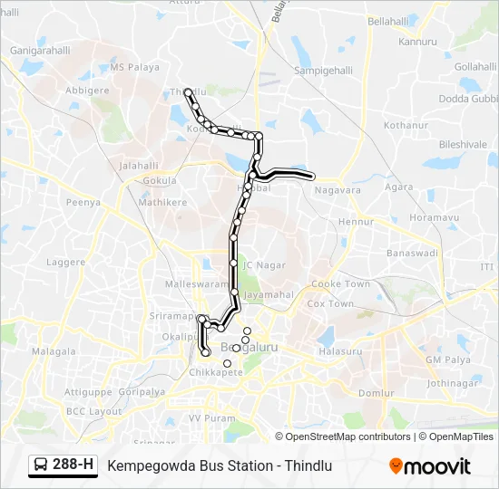 288-H Bus Line Map