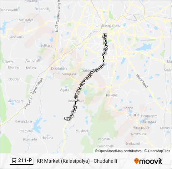 211-P Bus Line Map