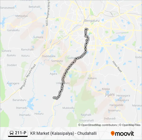 211-P Bus Line Map