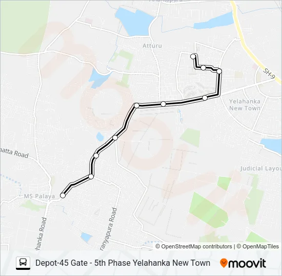 D45G-YSTF Bus Line Map