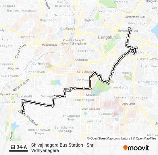 34-A Bus Line Map