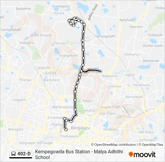 402-D Bus Line Map