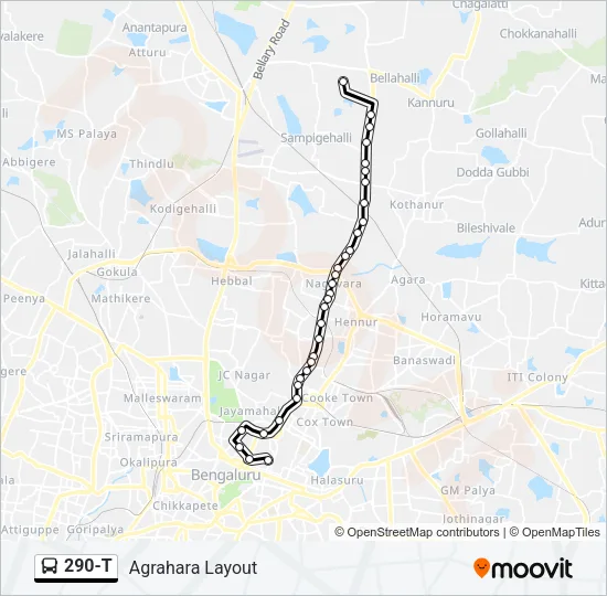 290-T Bus Line Map
