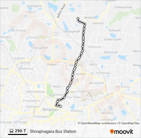 290-T Bus Line Map
