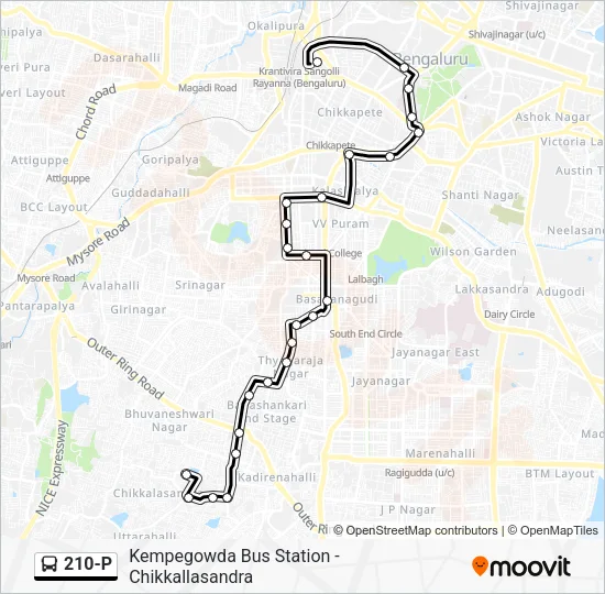 210-P Bus Line Map