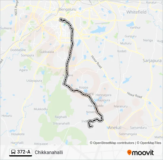 372-A Bus Line Map