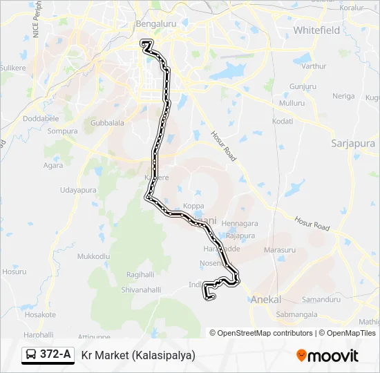 372-A Bus Line Map
