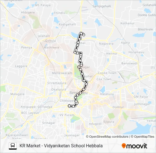 KMT-KRC-RTN-VNS Bus Line Map