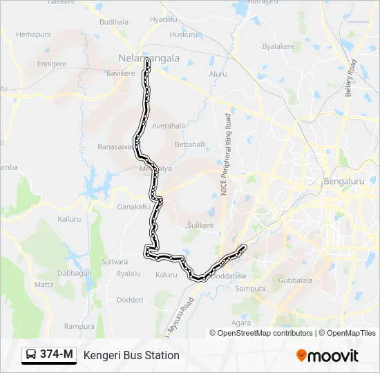 374-M Bus Line Map