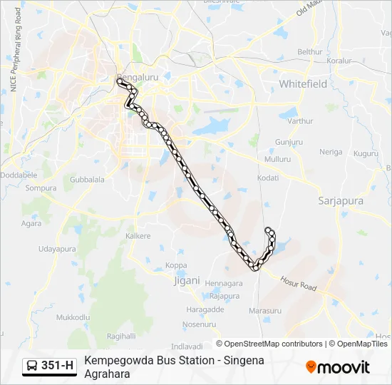 351-H Bus Line Map