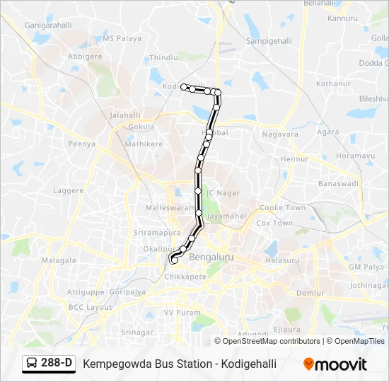 288-D Bus Line Map