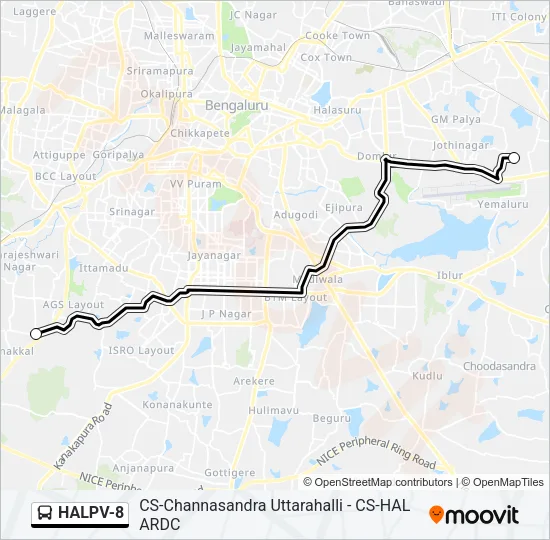HALPV-8 Bus Line Map