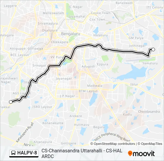 HALPV-8 Bus Line Map