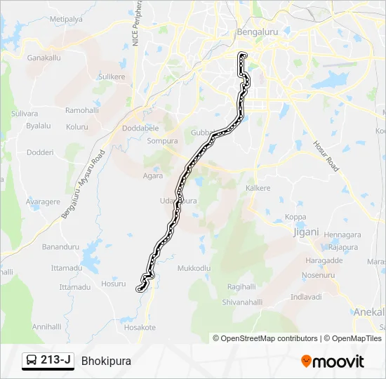 213-J Bus Line Map