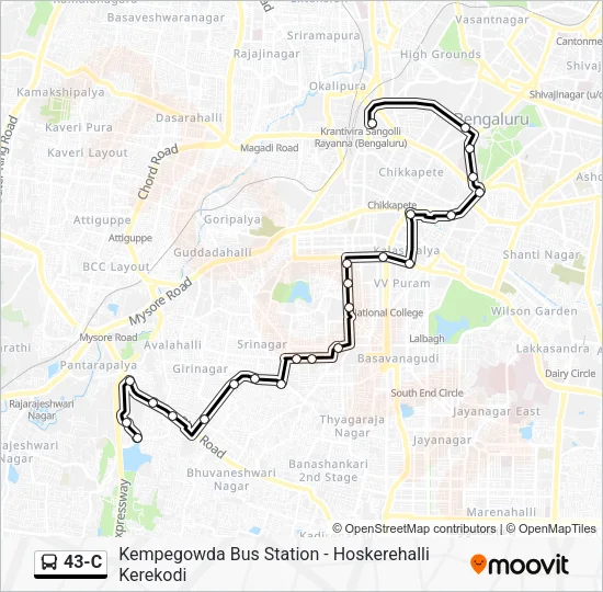 43-C Bus Line Map