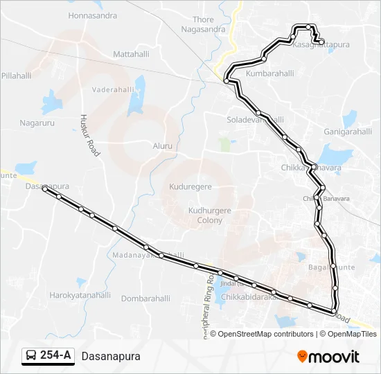 254-A Bus Line Map