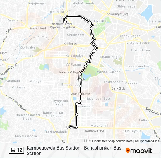 12 Bus Line Map