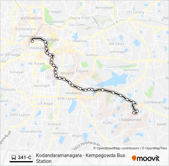 341-C Bus Line Map