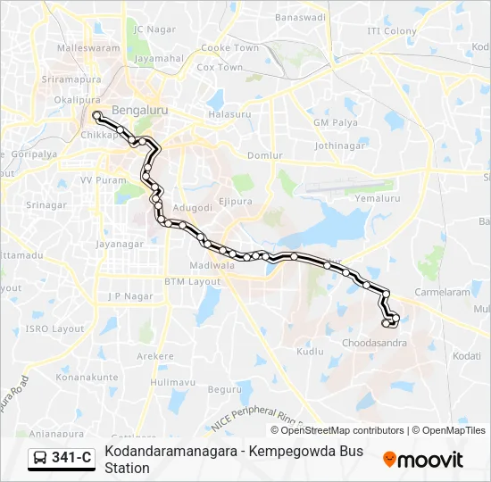 341-C Bus Line Map