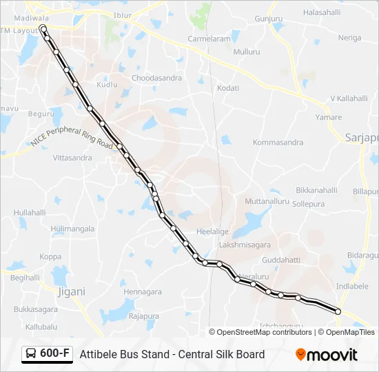 600F Route - Attibele Bus Stand - Central Silk Board: Schedules, Stops ...