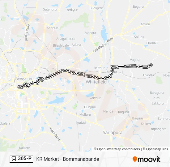 305-P Bus Line Map