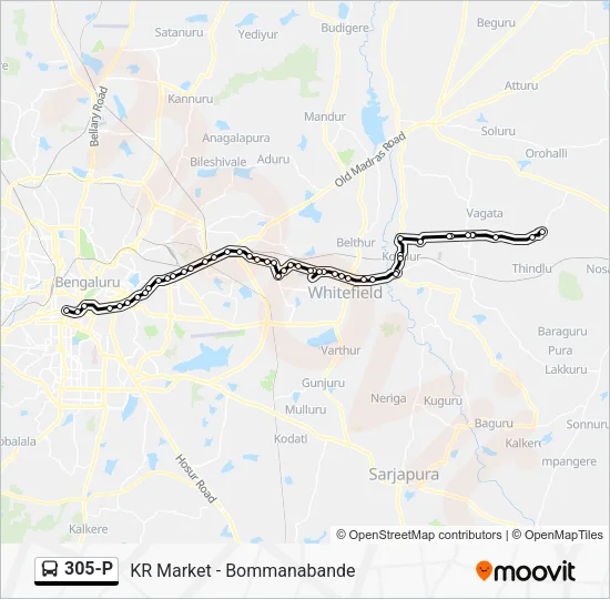 305-P Bus Line Map