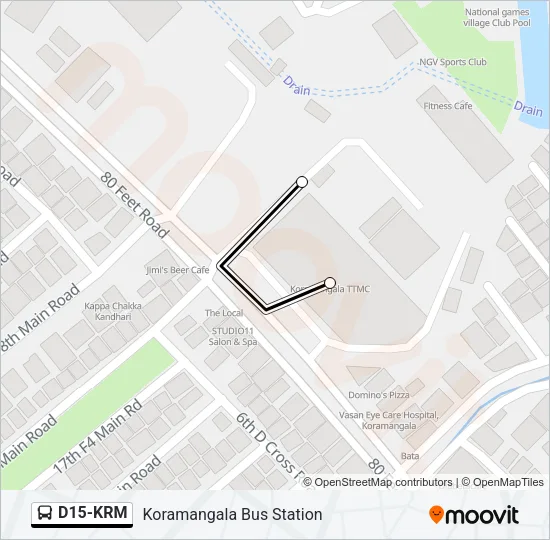 D15-KRM Bus Line Map