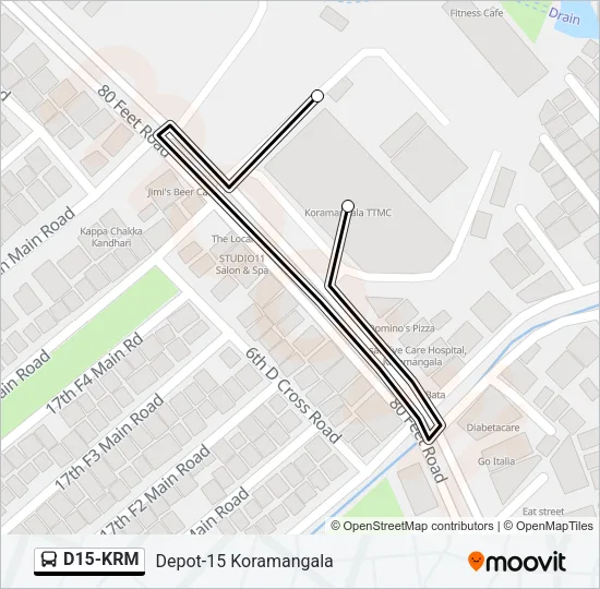 D15-KRM Bus Line Map