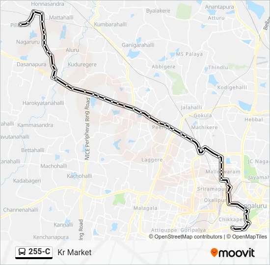 255-C Bus Line Map