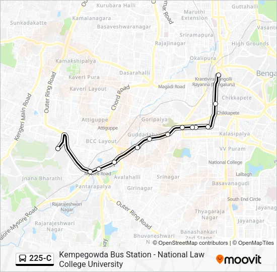 225-C Bus Line Map