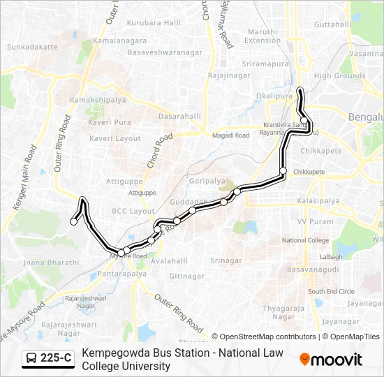 225-C Bus Line Map