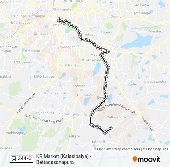 344-C Bus Line Map