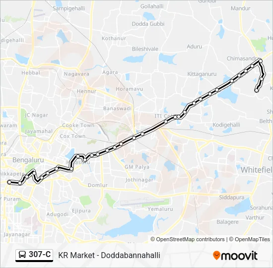 307-C Bus Line Map