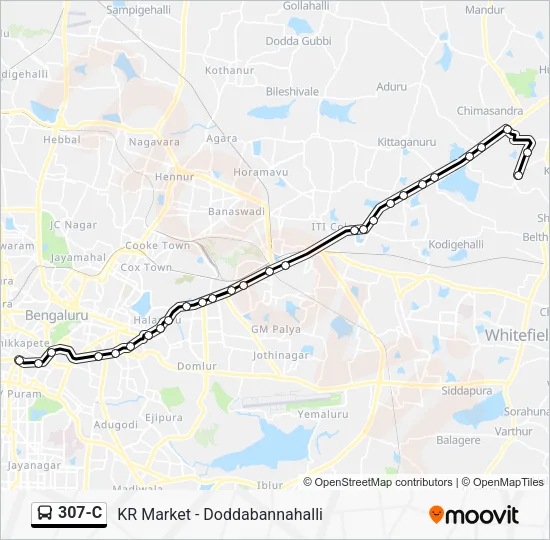 307-C Bus Line Map