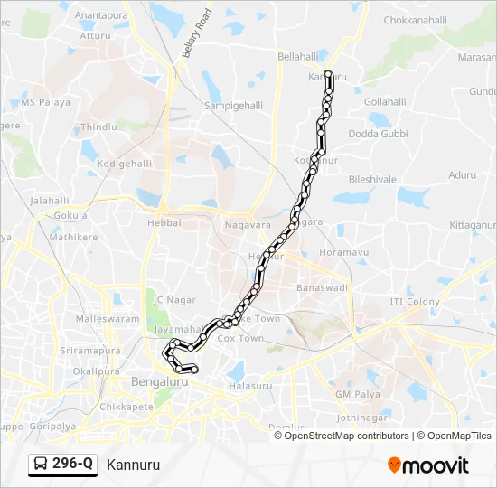 296-Q Bus Line Map