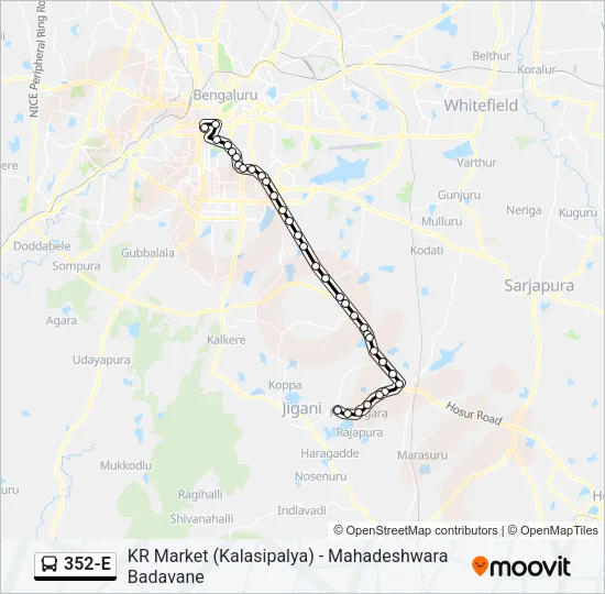 352-E Bus Line Map