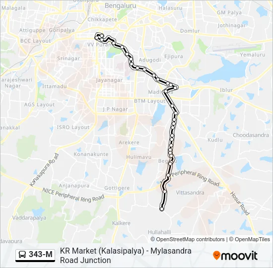 343-M Bus Line Map