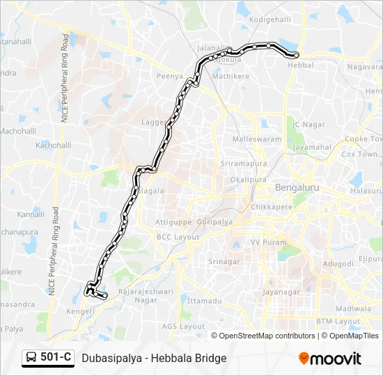 501-C Bus Line Map