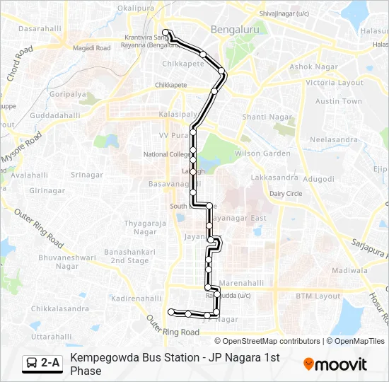 2-A Bus Line Map