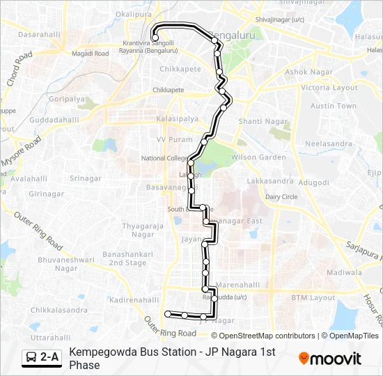 2-A Bus Line Map