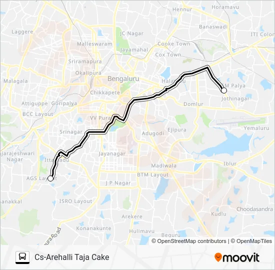 BEML A-5 Bus Line Map