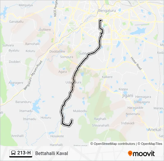 213-H Bus Line Map