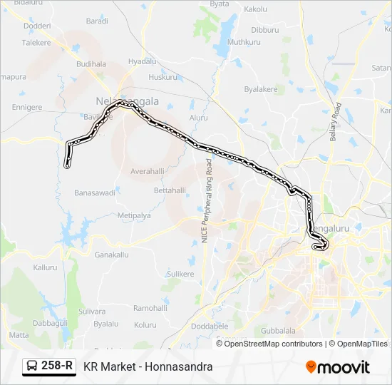 258-R Bus Line Map