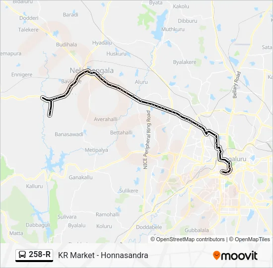 258-R Bus Line Map