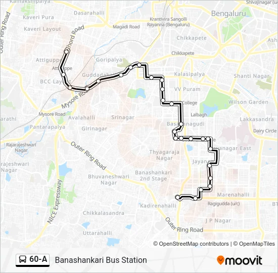 60-A Bus Line Map