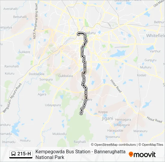 215-H Bus Line Map