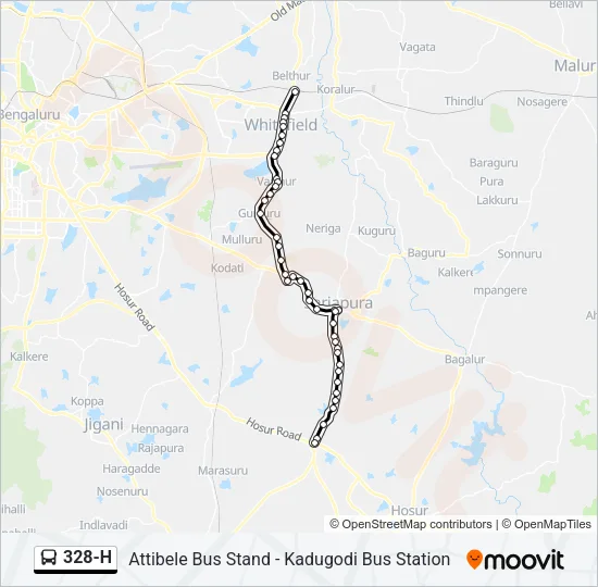 328-H Bus Line Map
